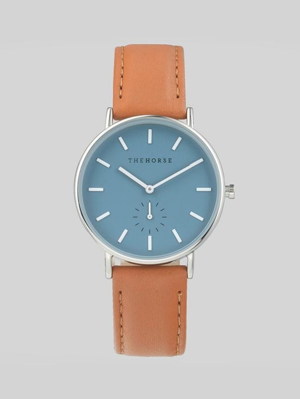The Horse Blue Dial Leather Strap Watch. Silver Box. Womens